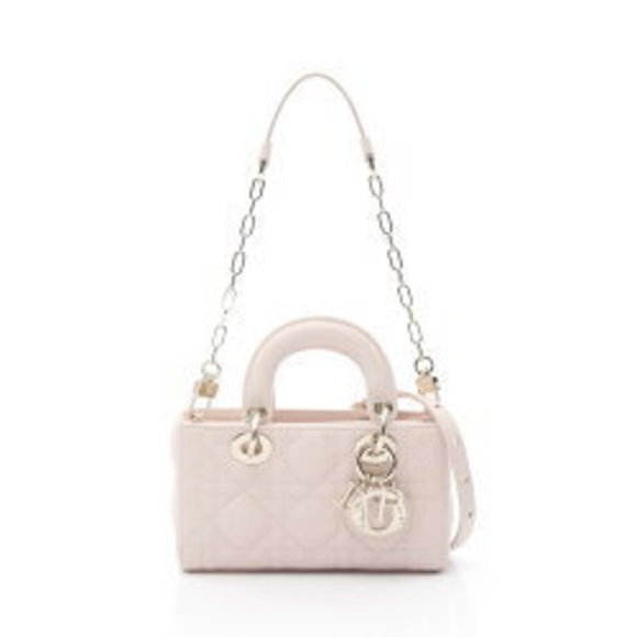 Dior LADY JOY Cannage Handbag Leather Pink - Picture 1 of 7